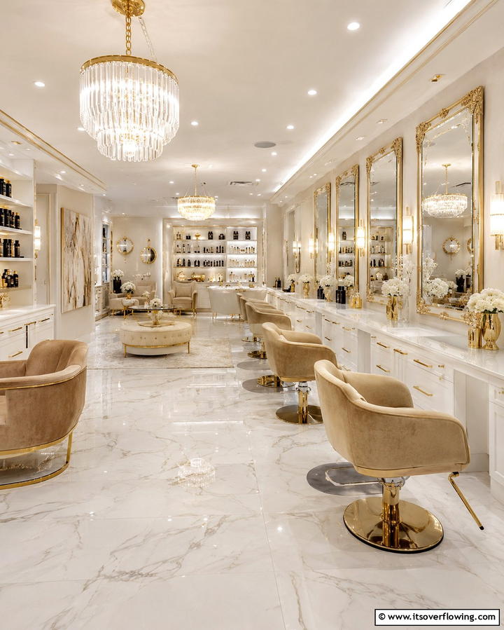 Contemporary Luxury Salon - 30 Salon Interior Design Ideas for a Chic Beauty Space