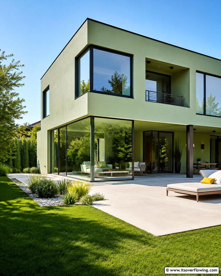 Contemporary Minimalism - 25 Green House Exterior With Black Trim Ideas