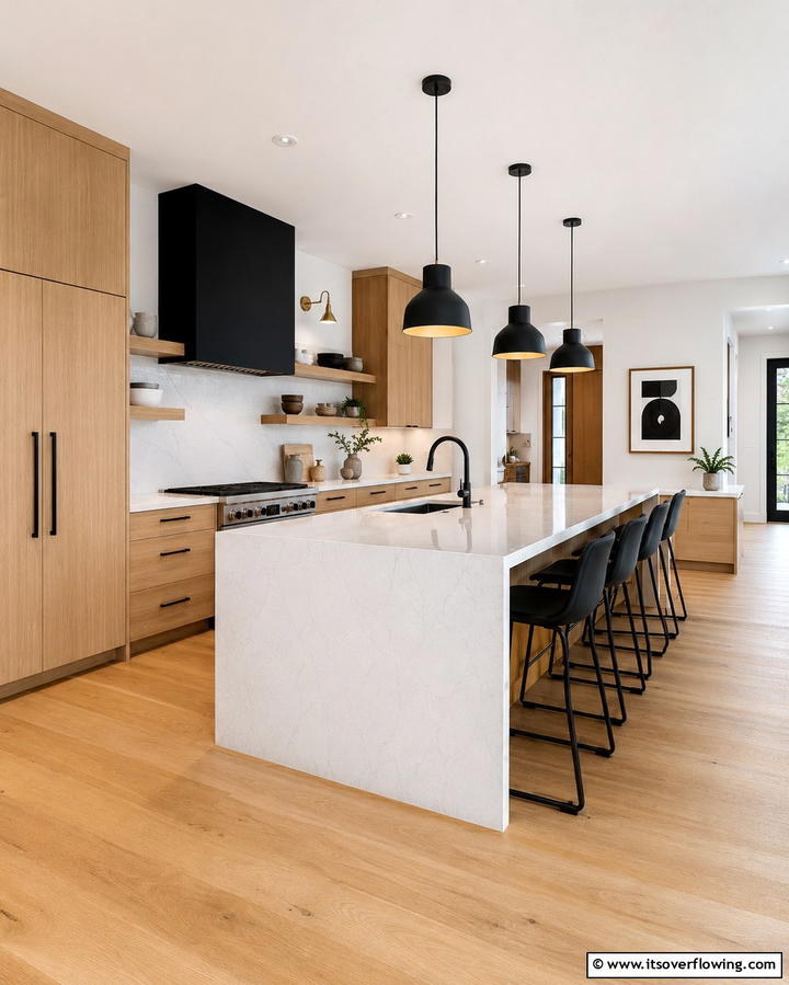 Contemporary Minimalism with White Oak Cabinets - 30 White Oak Cabinet Kitchen Ideas for Timeless Style
