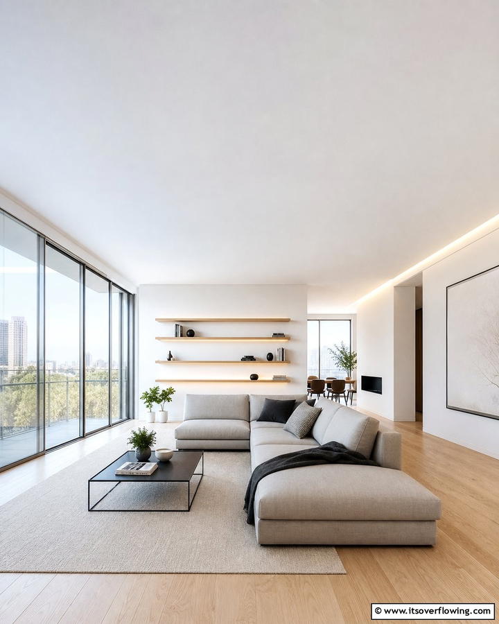 Contemporary Minimalist Ceilings - 21 Living Room Ceiling Ideas to Elevate Your Space
