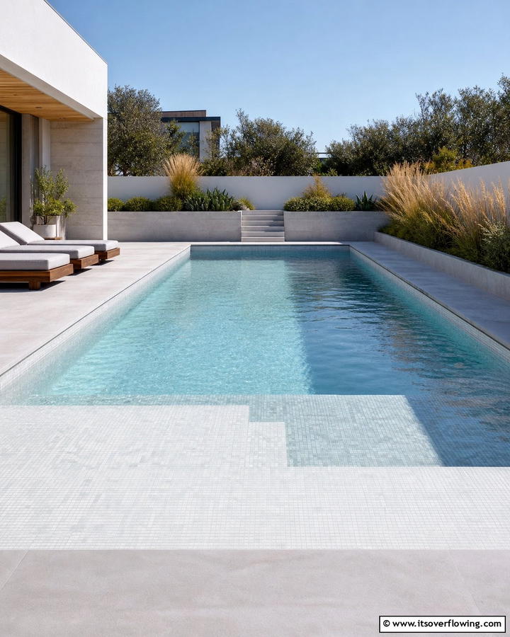 Contemporary Minimalist Design - 21 Pool Tile Designs to Refresh Your Swimming Area Style
