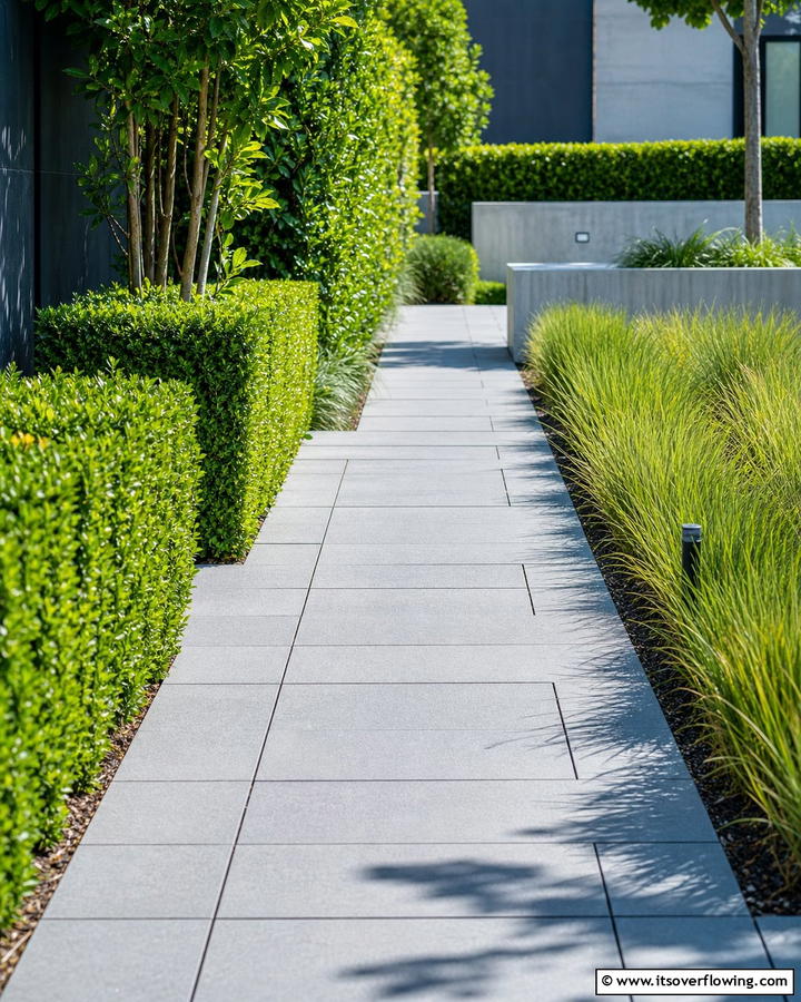 Contemporary Minimalist Pathway - 20 Grey Paver Walkway Ideas for a Modern Landscape