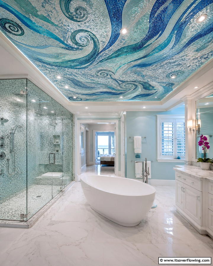 Contemporary Mosaic Designs - 30 Accent Ceiling Ideas to Elevate Your Space