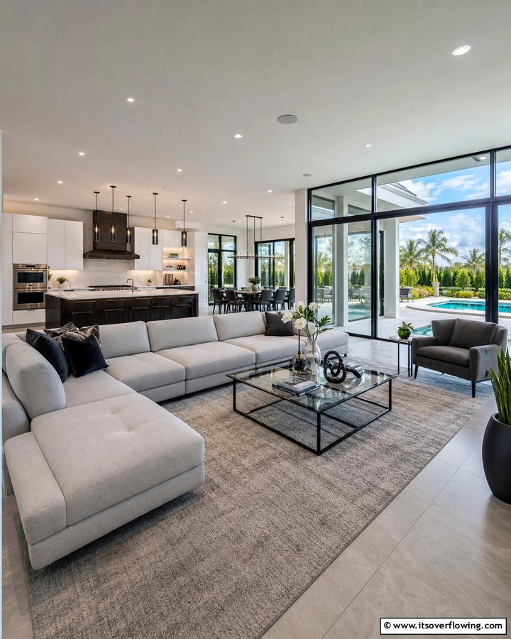 Contemporary Open Concept Family Room - 21 Family Room Ideas for Comfortable and Functional Spaces