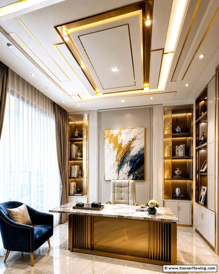 Contemporary Pop Inlays - 30 Pop Ceiling Design Ideas for Modern Home Interiors