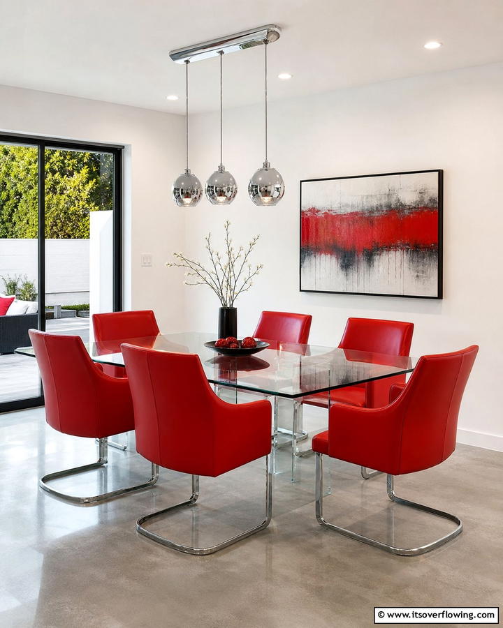 Contemporary Red Chairs - 20 Red Dining Room Ideas for a Bold and Vibrant Space