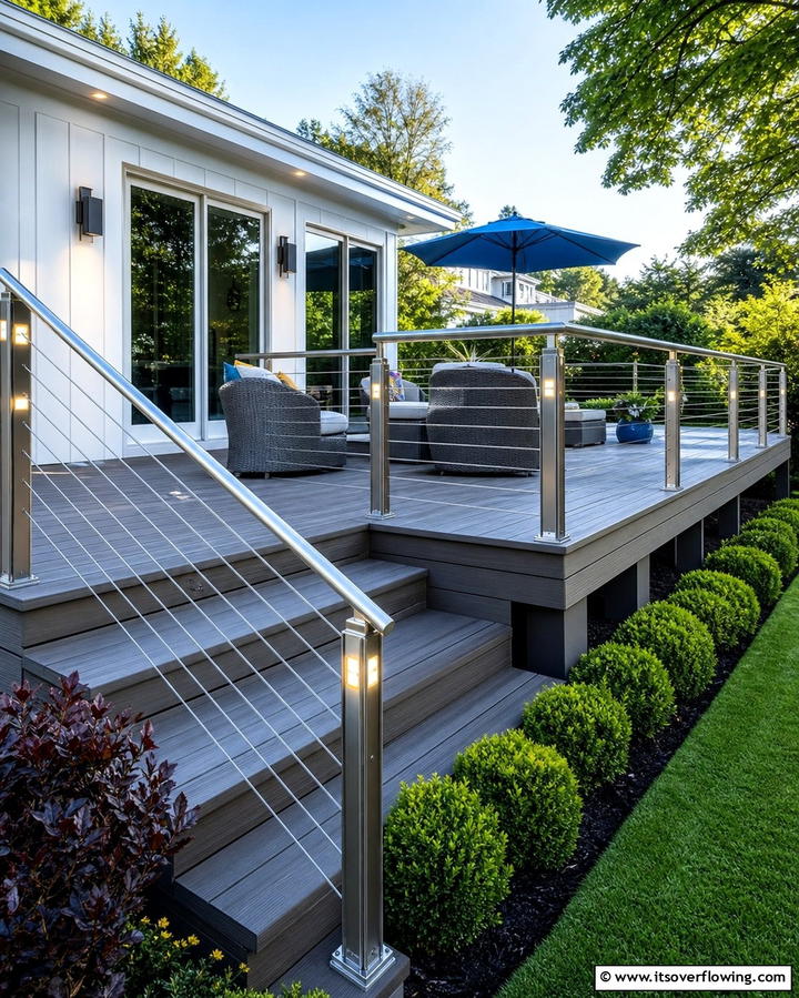 Contemporary Safety Features - 30 Modern Metal Deck Railing Ideas for Stylish Outdoor Spaces
