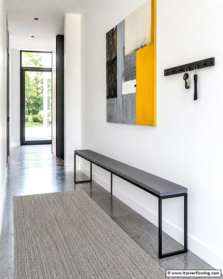 Contemporary Slim Profile Bench - 30 Functional Entryway Bench Solutions for Organized Homes