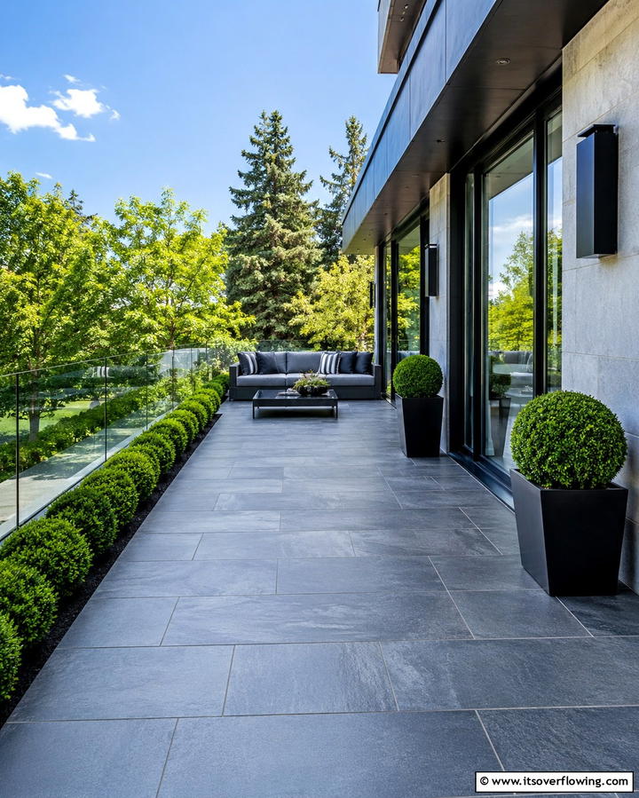 Contemporary Stone Porch - 25 Stone Porch Ideas to Enhance Your Home’s Curb Appeal