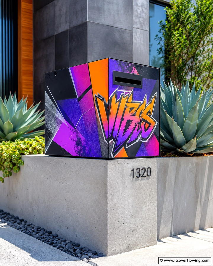 Contemporary Street Art Mailbox - 30 Mailbox Decor Ideas- Curb Appeal with Personality