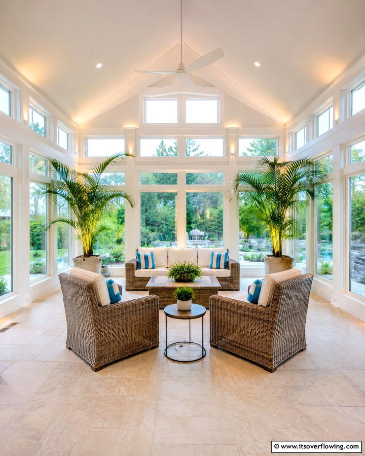 Contemporary Sunroom Radiance - 30 Aesthetic Room Ideas With LED Lights for Vibes