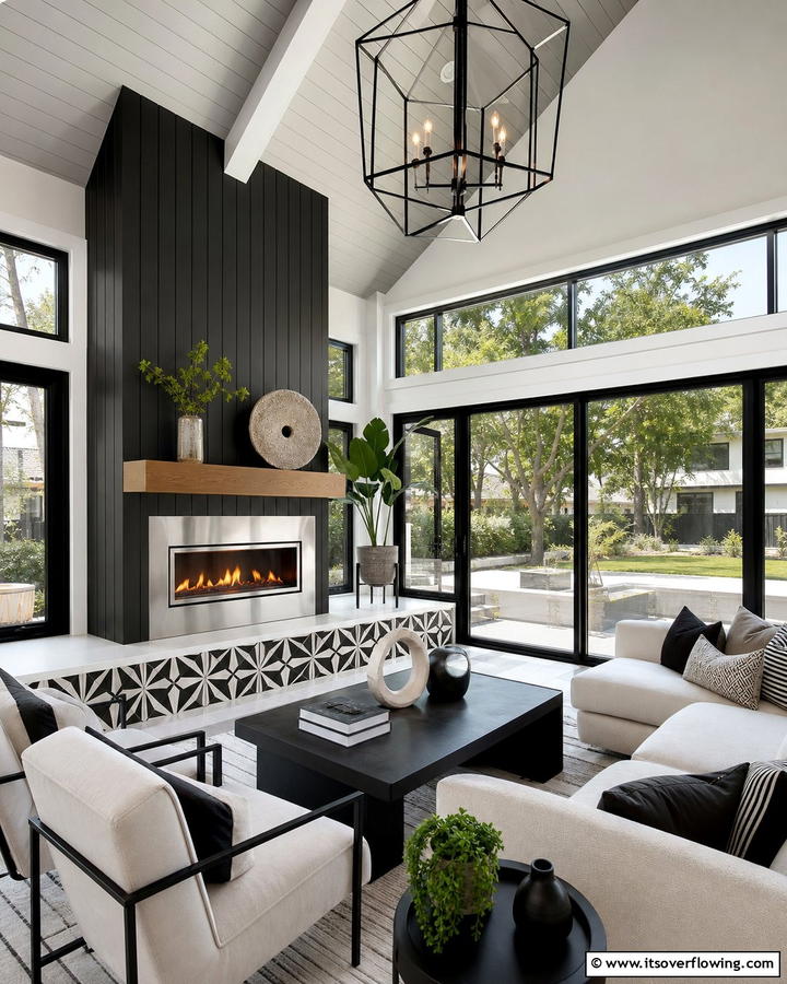 Contemporary Sunroom with Designer Fireplace Accents - 30 Sunroom With Fireplace Ideas for Year-Round Comfort