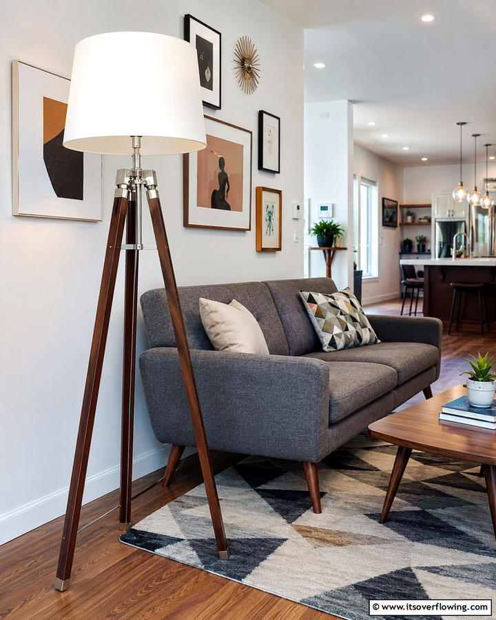 Contemporary Tripod Floor Lamp - 30 Living Room Floor Lamp Ideas- Stylish Lighting Solutions