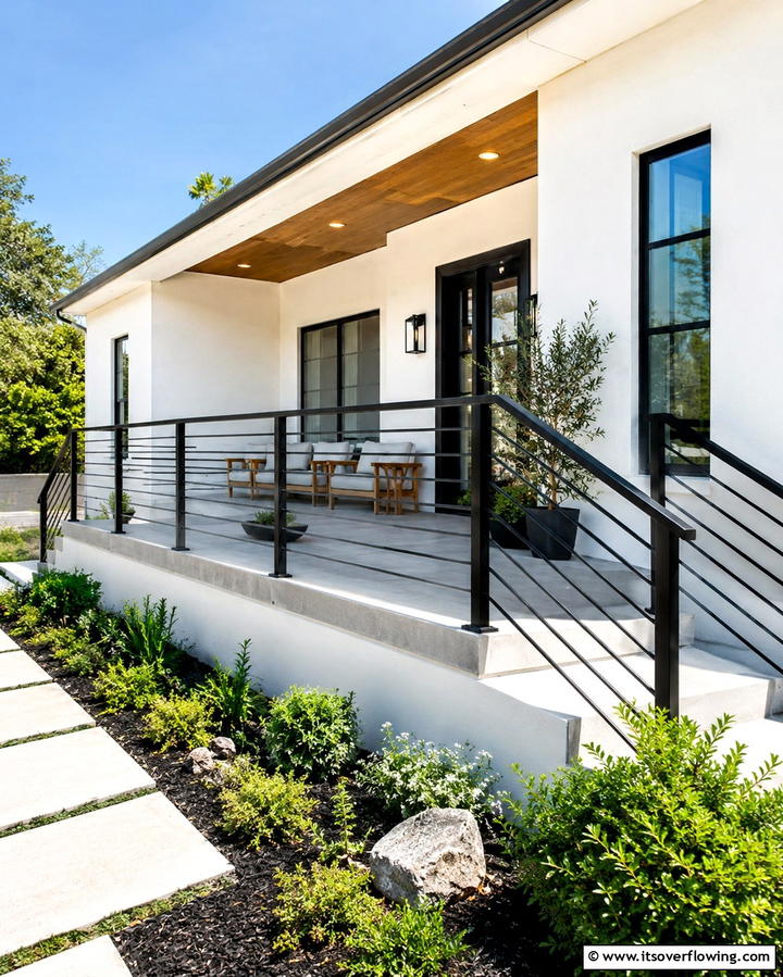 Contrasting Black Shutters for a Classic Touch - 30 Single-Story White House Black Trim Exterior Inspirations