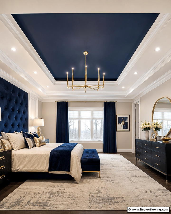 Contrasting Color Tray Ceiling - 25 Tray Ceiling Ideas to Elevate Your Room’s Design