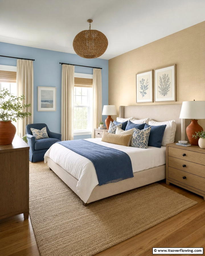 Contrasting Cool and Warm Tones - 25 Bedroom Painting Ideas With Two Colors for Impact