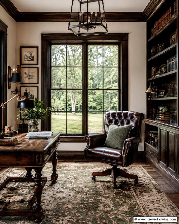 Contrasting Dark Wood Trim - 25 Farmhouse Interior Window Trim Ideas for Charm