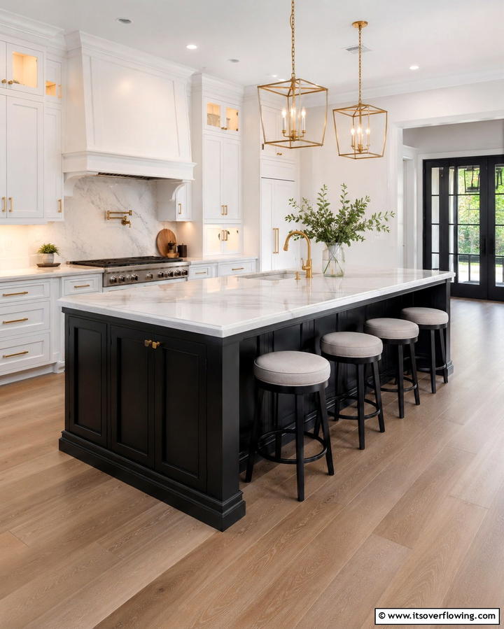 Contrasting Island Colors - 25 Farmhouse Kitchen Island Ideas for Rustic Charm