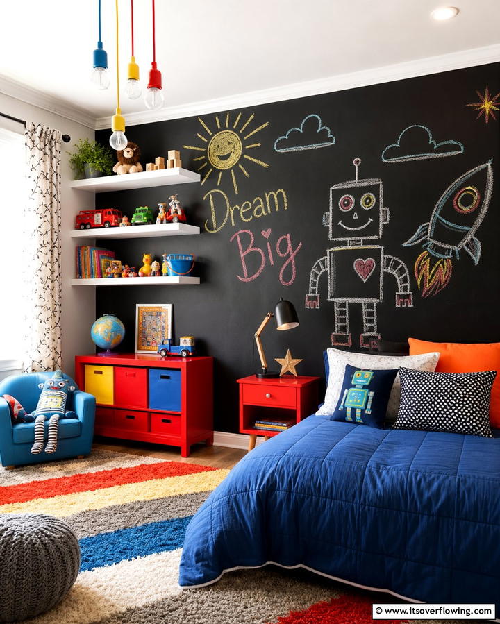 Contrasting Kids Room Wall - 25 Black Accent Wall Ideas for a Dramatic Statement