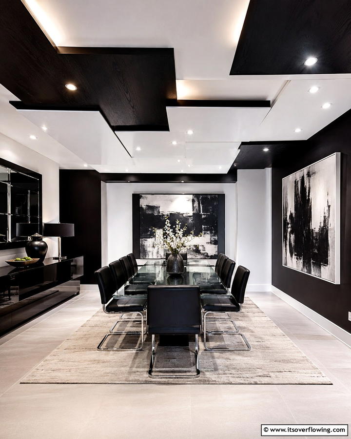 Contrasting Panel Layouts - 30 Accent Ceiling Ideas to Elevate Your Space
