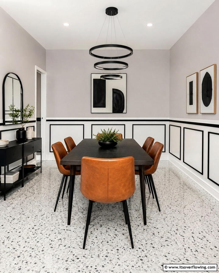 Contrasting Trim Wainscoting for Bold Accents - 25 Classic Dining Room Wainscoting Ideas for Timeless Appeal