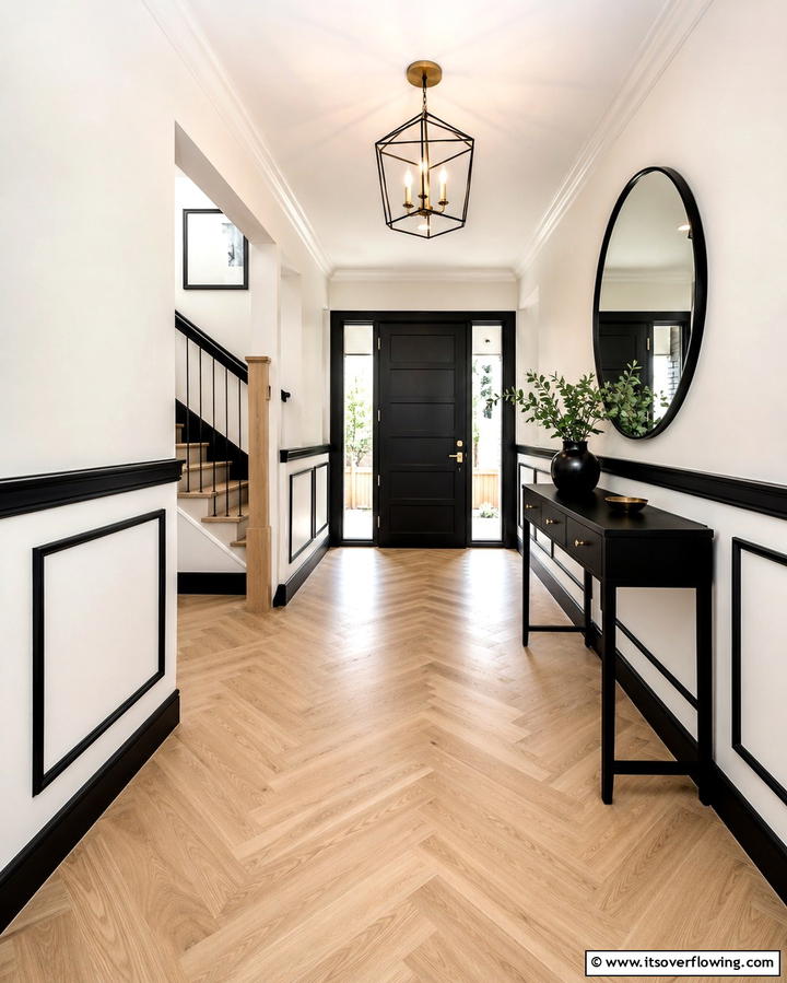 Contrasting Trim Wainscoting for a Striking Effect - 20 Creative Wainscoting Entryway Ideas to Welcome Guests