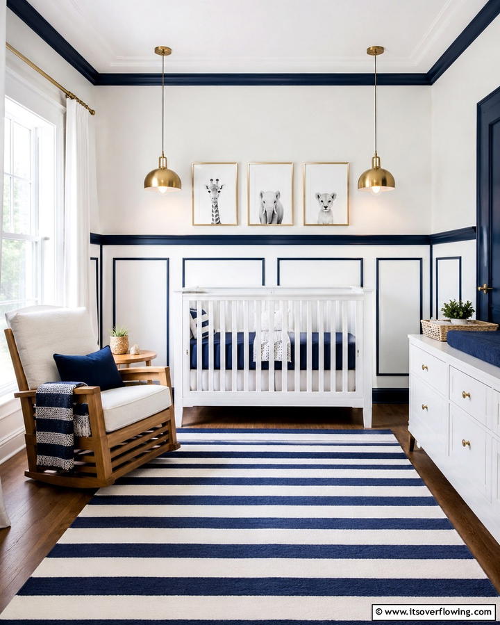 Contrasting Trim Wainscoting - 20 Adorable Wainscoting Nursery Ideas for Your Baby’s Room