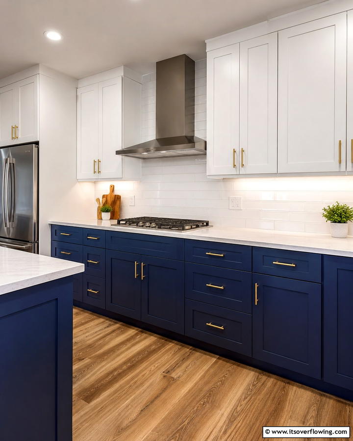 Contrasting Upper and Lower Cabinets - 25 Two-Tone Kitchen Cabinet Ideas for a Modern Look