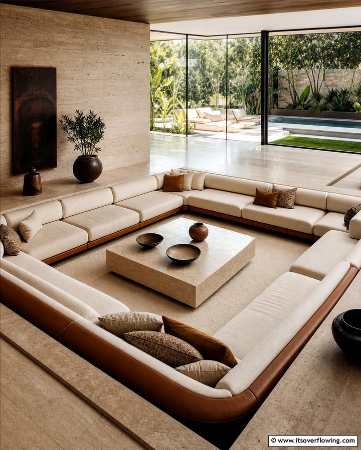 Conversation Pits - 25 Large Living Room Ideas for Spacious Comfort