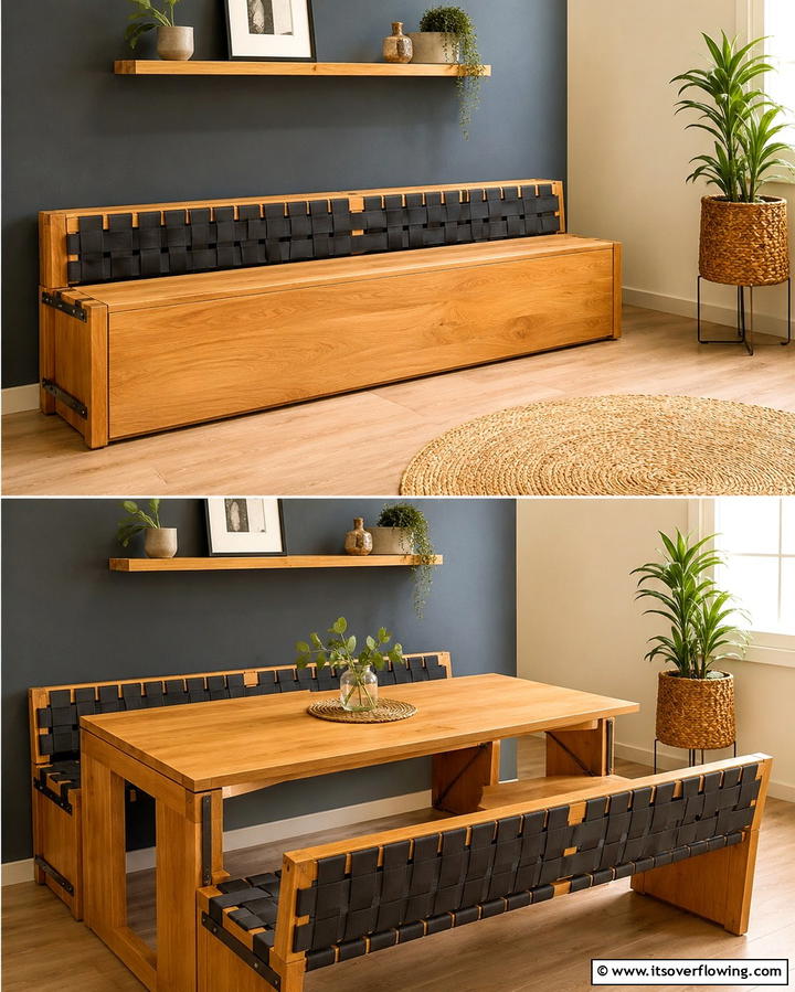 Convertible Bench Table - 25 Small Kitchen Table Ideas for Cozy Meals