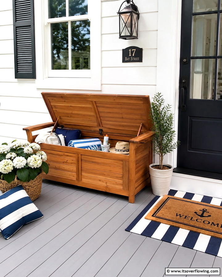 Convertible Bench with Storage - 25 Front Porch Bench Ideas for a Welcoming Entrance