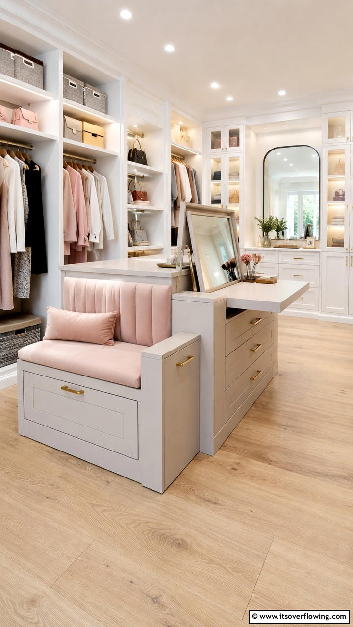 Convertible Closet Island - 30 Closet Island Ideas- Luxurious Walk-In Storage Solutions