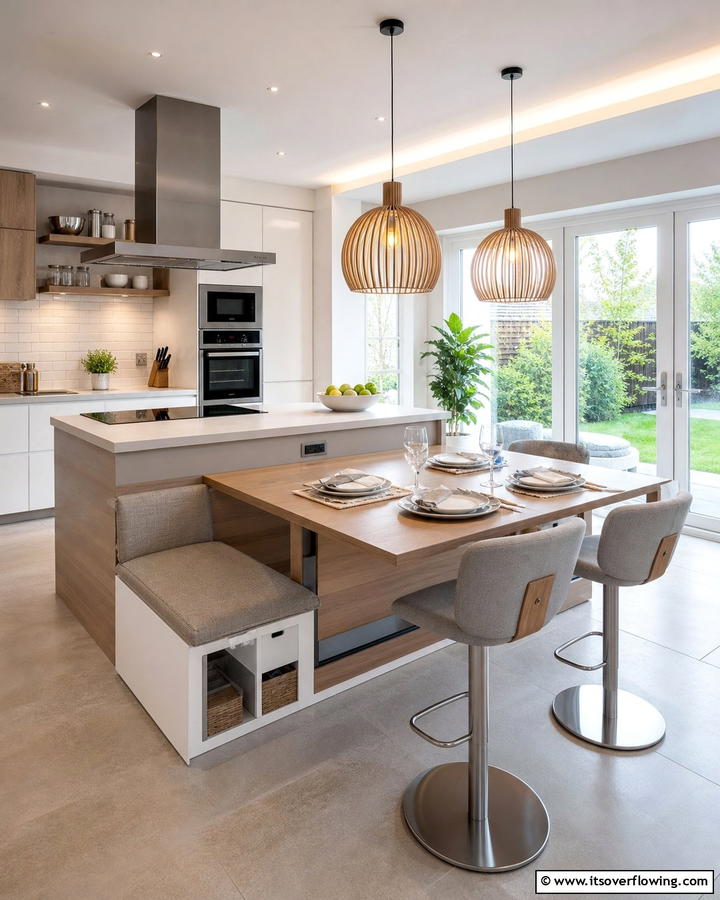 Convertible Dining Area - 21 Kitchen Peninsula Ideas for Functional Layouts