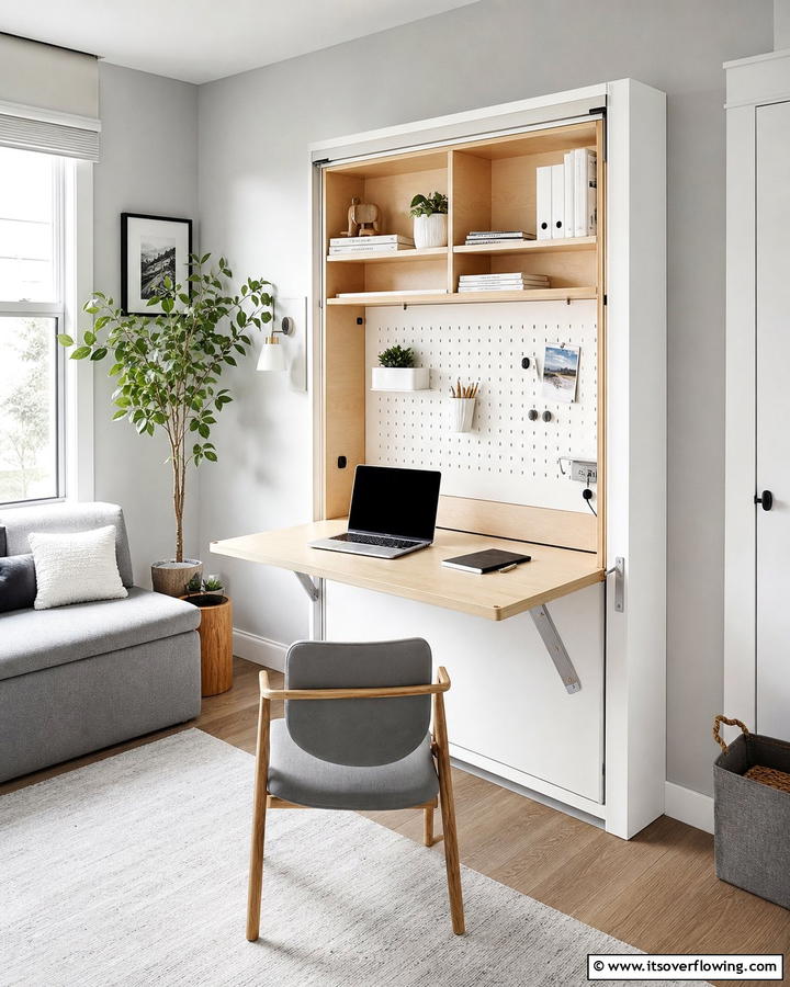 Convertible Foldable Workspace - 21 Small Home Office Ideas for Productive Workspaces