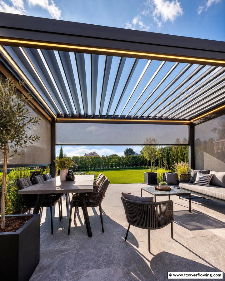 Convertible Pergola Space - 21 Covered Patio Ideas for All-Weather Outdoor Living