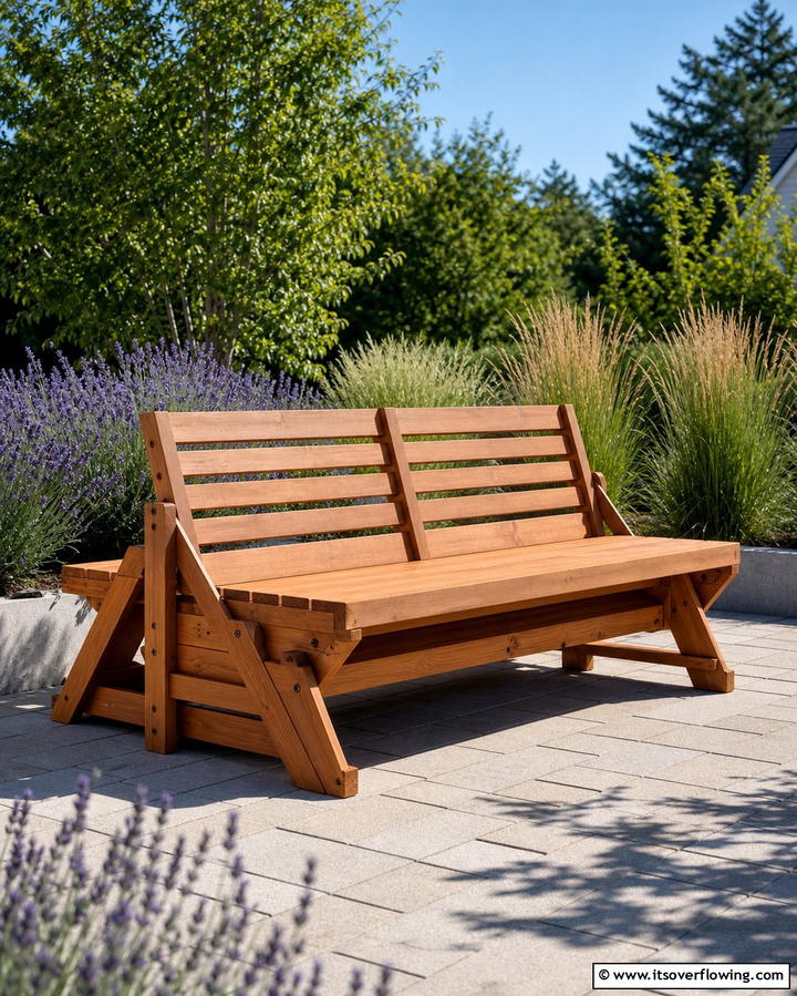 Convertible Picnic Table - 25 Garden Seating Ideas for Relaxing Outdoor Spaces