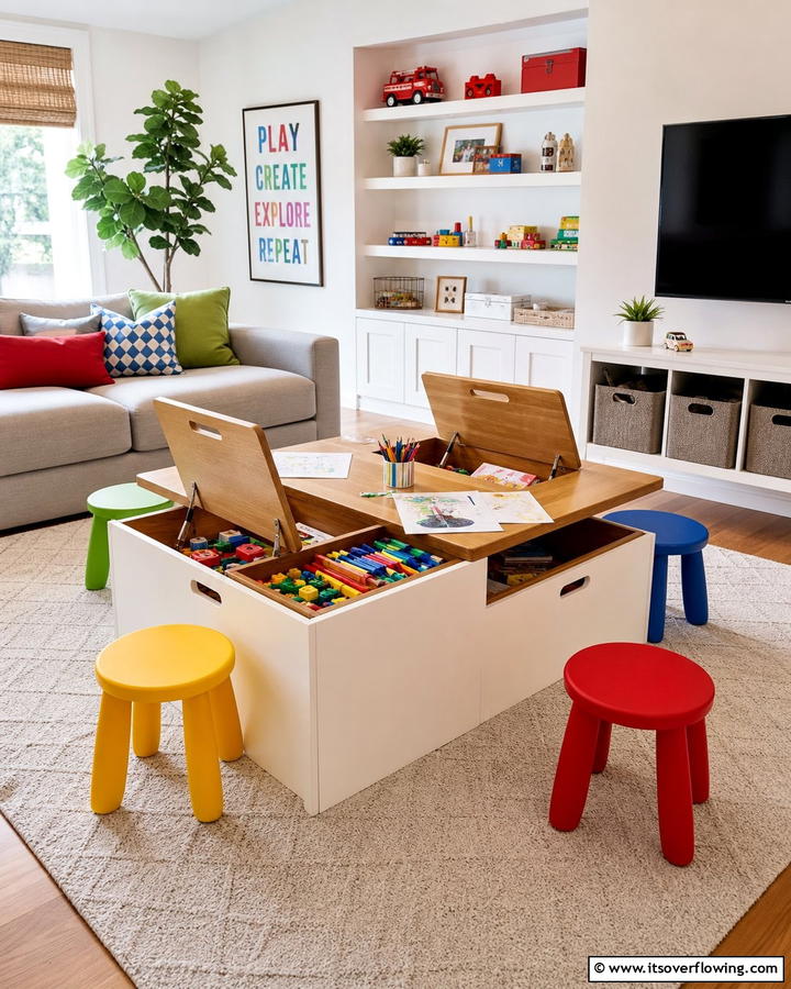 Convertible Play Tables - 21 Living Room Toy Storage Ideas for Organized Spaces
