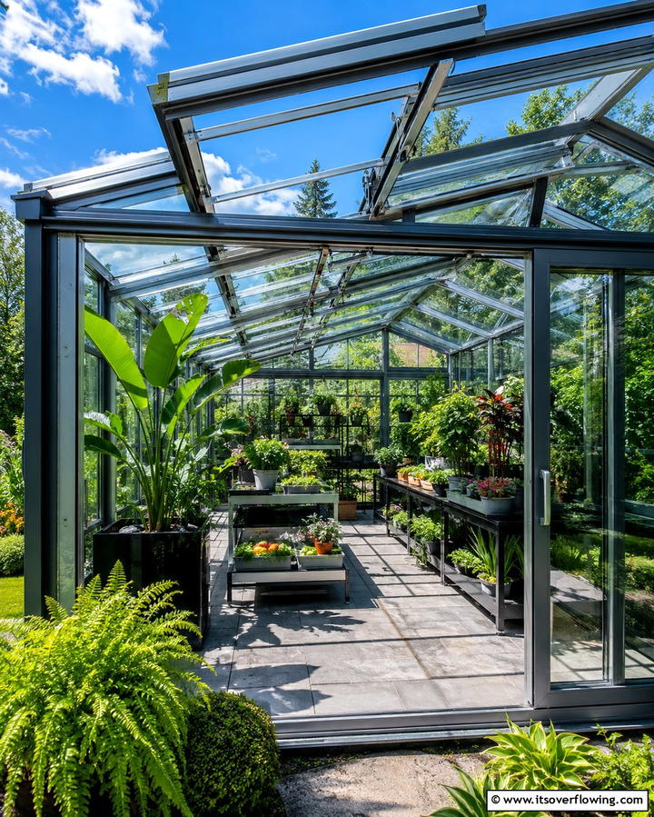 Convertible Roof Greenhouse - 25 Fantasy Greenhouse Ideas for a Magical Garden Escape