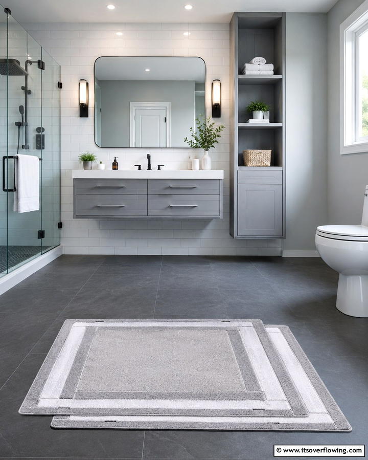 Convertible Size Adjustable Rug - 30 Bathroom Rug Ideas for Softness and Style Underfoot