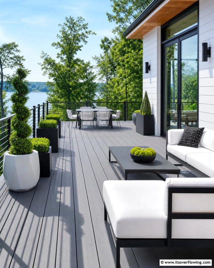 Cool Gray for a Contemporary Vibe - 25 Deck Color Ideas to Transform Your Outdoor Space