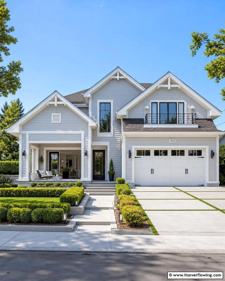 Cool Light Gray Shine - 21 Gray Exterior House Paint Ideas for Stunning Curb Appeal