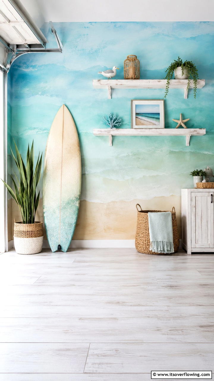 Cool Ocean Breeze - 30 Creative Garage Wall Paint Ideas for a Fresh Look