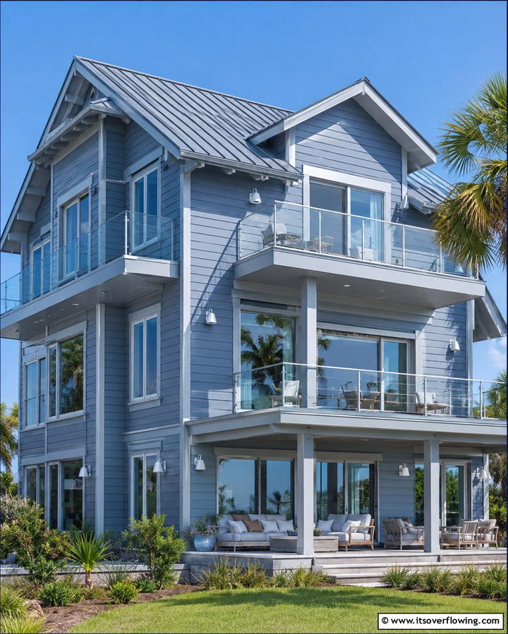 Cool Steel Blue - 25 Trending House Siding Colors for Curb Appeal