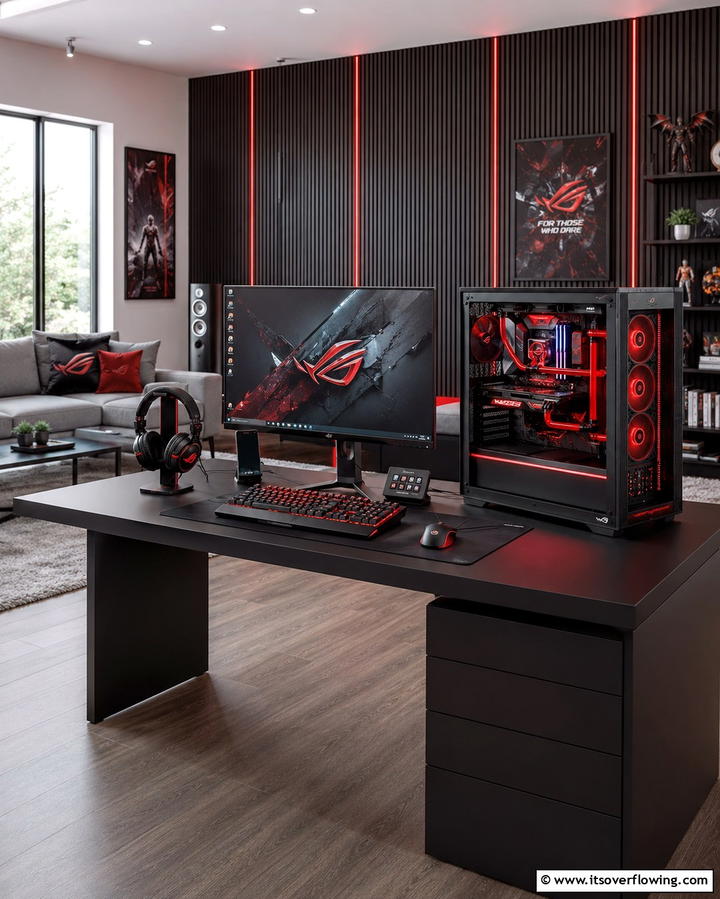 Coordinated PC Build - 25 Red and Black Gaming Setup Ideas for a Stylish Space