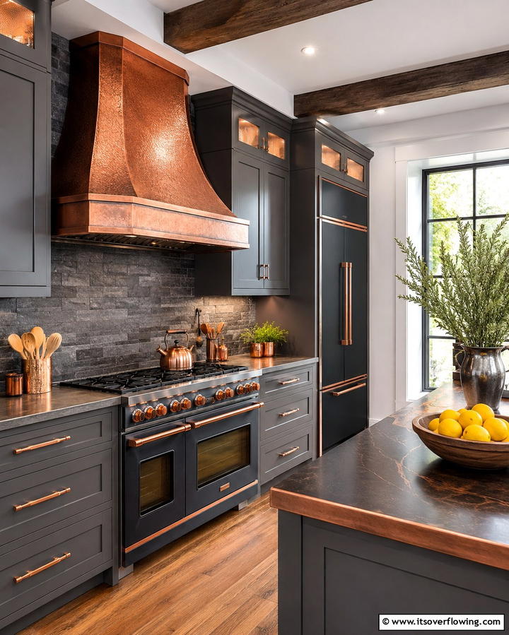 Copper Accents - 25 French Country Kitchen Ideas for a Charming Look
