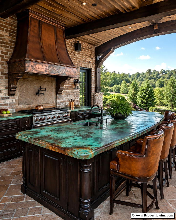 Copper Countertops for a Unique Patina - 25 Outdoor Countertop Ideas for Functional Spaces
