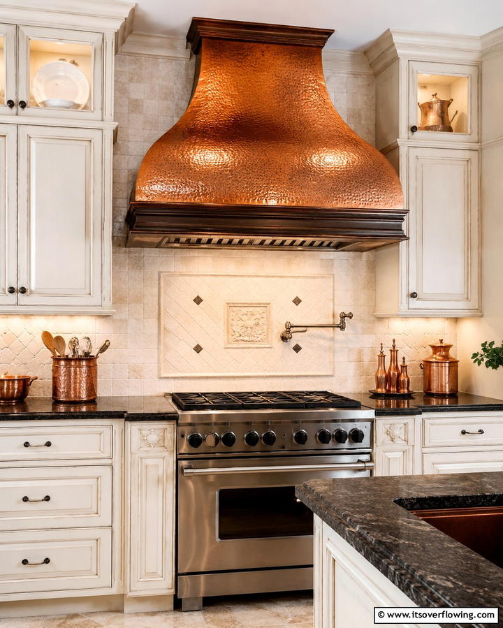 Copper Range Hood - 25 Range Hood Ideas to Upgrade Your Kitchen Design