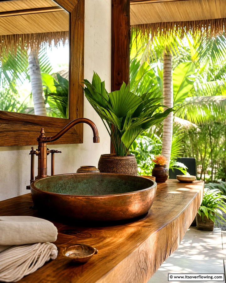 Copper Sink with Patina - 25 Outdoor Sink Ideas for Functional Outdoor Spaces