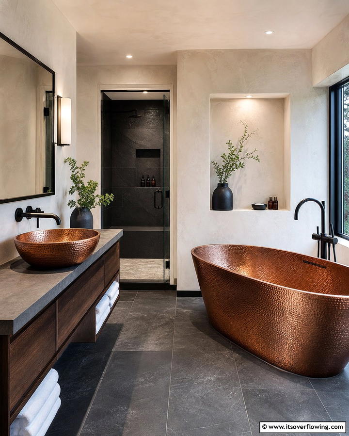 Copper Sinks and Bathtubs - 25 Mexican Bathroom Ideas for a Vibrant and Cultural Space