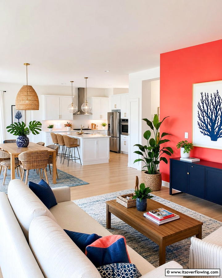 Coral Charm - 21 Accent Wall Color Ideas for Bold Interior Transformations